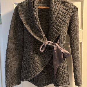 Miss Me MM Couture Wrap Sweater Grey - Small